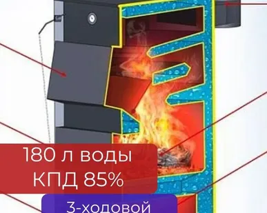 фото Котел твердотопливный SunFire, 45 кВт, КПД 85%, до 450 м2