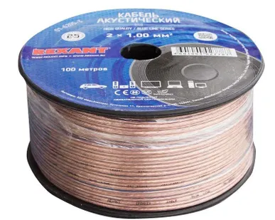 фото Кабель Stereo 2х1.0 BLUE LINE 100 м (м) REXANT 01-6205-3