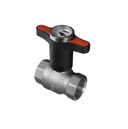 Фото №0 Кран шаровой Herz MODUL 1/2" в.р.-в.р. с термометром (ручка красная бабочка)