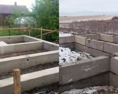 фото Фундамент столбовой и ленточный.