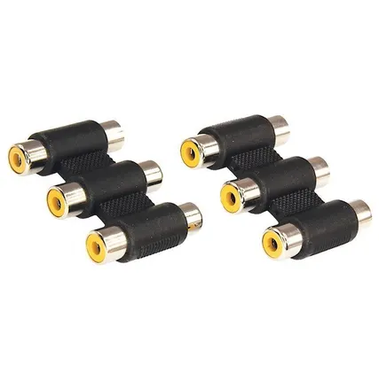 Фото №3 Переходник аудио 3 гнезда RCA - 3 гнезда RCA тринокль блист. Rexant 06-0166-A