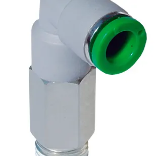 фото T22LC0838 - Фитинг цанговый угловой поворотный (удлиненный) из технополимера наруж. резьба R3/8" под трубку 8 мм