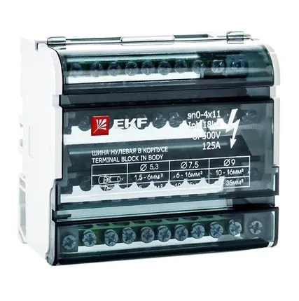 Фото №0 Шина нулевая в корпусе 4х11 EKF sn0-4x11