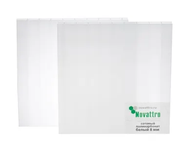 фото Поликарбонат 2100х6000х4мм (белый) Новаттро СафПласт 0,75кг/м2
