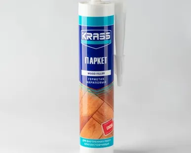 фото Герметик д/древесины и паркета акриловый СОСНА 300мл KRASS до -5 град.