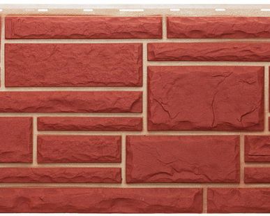 фото Цокольный сайдинг Т-SIDING Дикий камень бордо