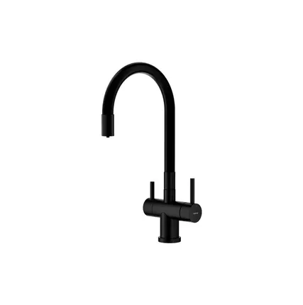 Фото №0 Смеситель для кухни с краном для фильтра Splenka S70.64.06, гибкий излив, цвет: черный