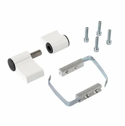 Фото №0 Петля дверная втулочная 2-х секционная, м/о 63 мм, крепление на хол. профиль, бел. 9016