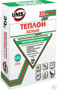 фото UNIS Теплон белый гипсовая штукатурка,15 кг