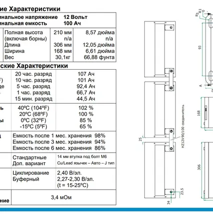 Фото №1 Аккумулятор Haze HZB12-100 AGM
