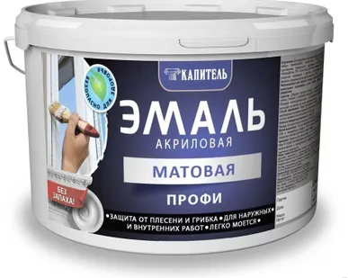 фото Эмаль акриловая универсальная матовая голубая, Капитель NEW