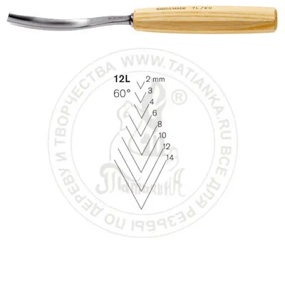 Фото №0 Стамеска изогнутая остроугольная 60° Pfeil 12L/6-60
