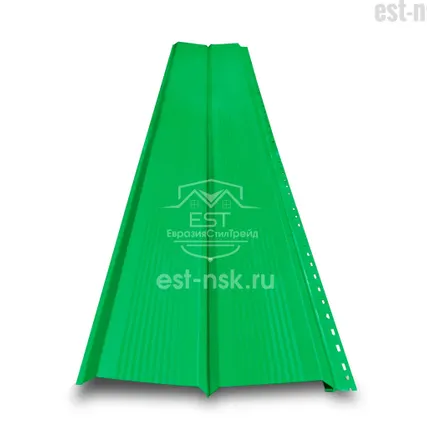 Фото №0 Металлический сайдинг Гофрированный Брус Pe 0.45 | RAL 6002 Зелёная листва