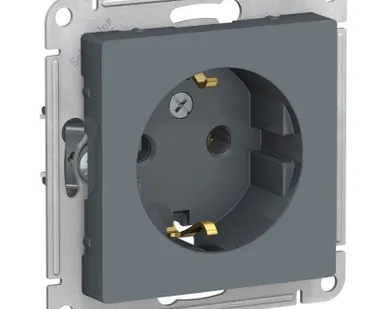 фото Розетка 1-м СП AtlasDesign 16А IP20 с заземл. механизм грифель SE ATN000743
