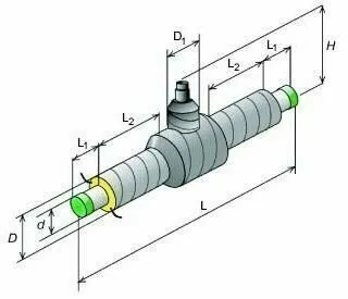 фото Кран шаровой ППУ-ОЦ 57 Тип 1 из черной трубы