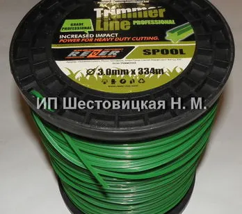 фото Корд триммерный PROFESSIONAL 3,0мм*334м зеленый звезда REZER 30393.