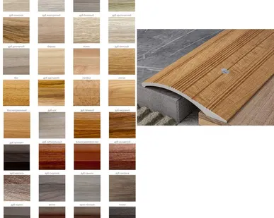 фото Кант полукруглый 40х1800мм Дуб Сицилия алюминиевый Русский профиль