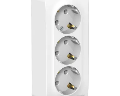 фото Розетка 3-м ОП Blanca 16А IP20 250В с заземл. без защ. шторок с изолир. пластиной бел. SE BLNRA010311