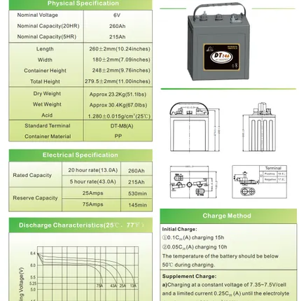 Фото №2 Тяговый аккумулятор LEOCH (UPLUS) DT 146 6v 260ач