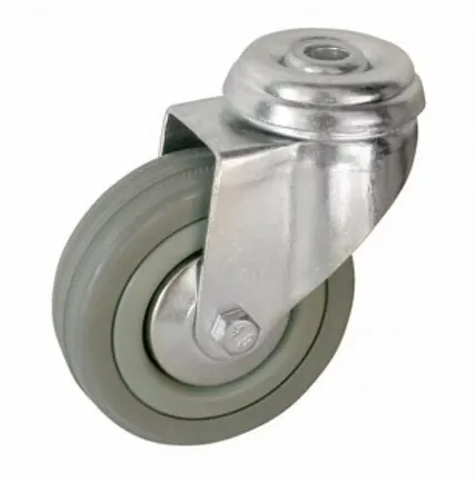 Фото №0 Колесо мебельное TECH-KREP Колесная опора поворотная Tech-Krep D50 полипропиленовая, серая резина 148506