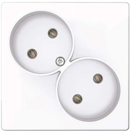 Фото №0 Розетка 2-м СП Simon24 16А IP20 2х2P без защ. шторок механизм бел. Simon 2450457-030