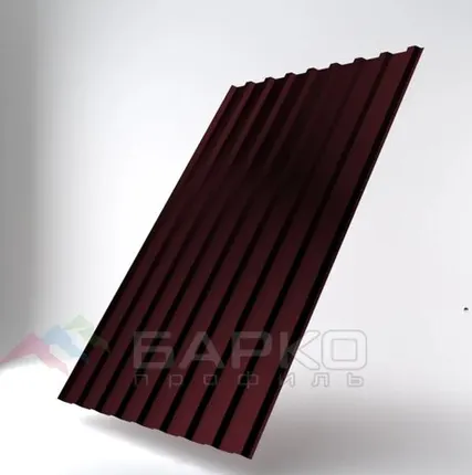 Фото №0 Профлист НС-20 - 1150 мм (1100 мм) 00000691/45 Коричнево-красный RAL 3011 Полиэстер 0.45