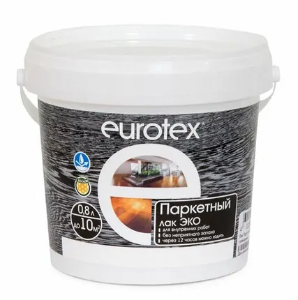 Фото №0 Eurotex - ЭКО лак паркетный полуматовый 0,8 л