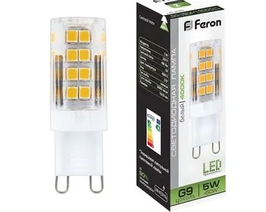 фото Светодиодная лампа Feron 5W 480Lm 4000K G9 25770