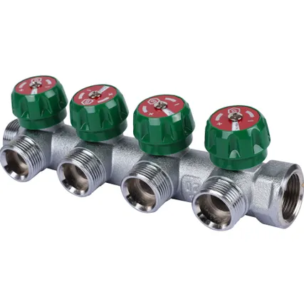 Фото №0 Коллектор регулирующий 3/4", 4 отвода 3/4"ЕК STOUT