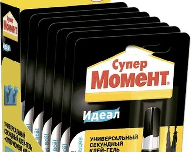 фото Клей "Супер Момент Идеал" 3г на единичном блистере в шоу-боксе Момент Б0008055