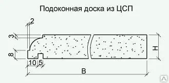 Фото №0 Подоконник цементно-стружечный ЦСП 3200 х 250 х 24мм