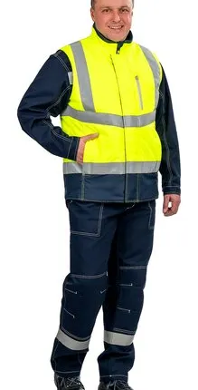 Фото №0 Жилет сигнальный утепленный «Абсолют» флуоресцентный желтый с темно-синим