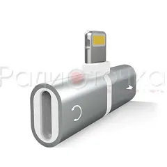 фото Переходник штекер Apple iPhone 5c 8pin - 2гнезда Apple iPhone 5c 8pin