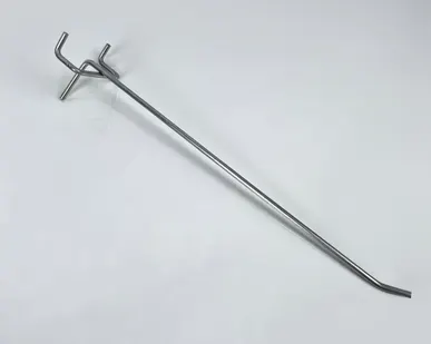 фото Крючок для тонкой перфорированной панели одинарный L=250мм d=4мм, шаг 50мм, цинк