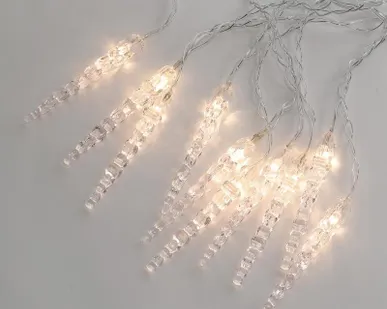 фото Гирлянда "Айсикл" (бахрома) "Сосульки" 1.5х0.25м LED тепл. бел. провод прозр. Neon-Night 303-067
