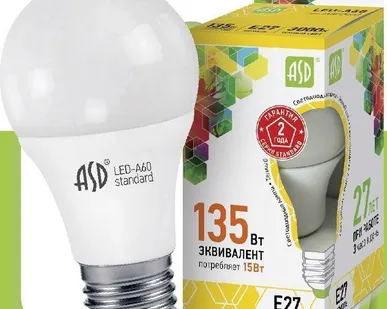 фото Лампа светодиодная LED-А60-standart 11Вт 220В Е27 4000К 900Лм ASD