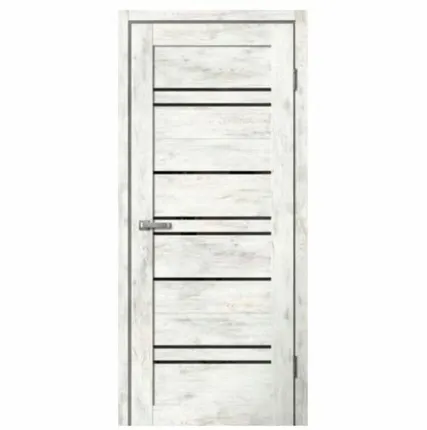 Фото №0 Дверь межкомнатная В2 (Barn) черное стекло, ПВХ, Ель Альпийская 2000х600мм