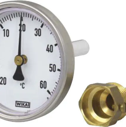Фото №0 Термометр биметаллический А50.20 осевой G1/2B L=40 Дк63 Wika 12012891