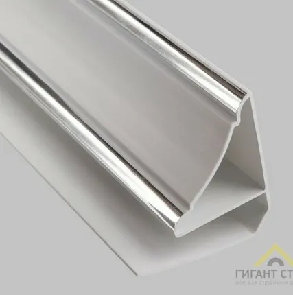 Фото №0 Плинтус потолочный "люкс" Хром (серебро) 3м