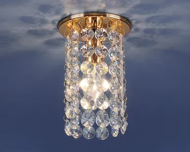 фото Светильник встраиваемый E14 209 золото/прозрачный хрусталь Elektrostandard
