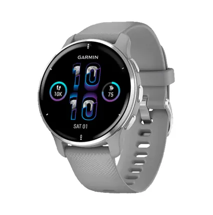 Фото №0 Часы Garmin Venu 2 Plus серые с серебристым безелем и силиконовым ремешком