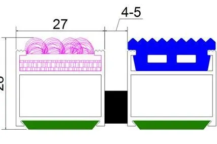 Фото №0 Грязезащитная алюминиевая решетка СТРИТ ПРЕМИУМ 26 резина+ворс