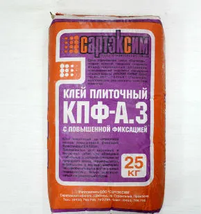 фото Клей плиточный КПФ-А3 с повышенной фиксацией (25кг) /48шт