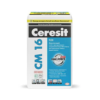 Фото №0 Клей для плитки эластичный Ceresit CM PRO 16 25 кг
