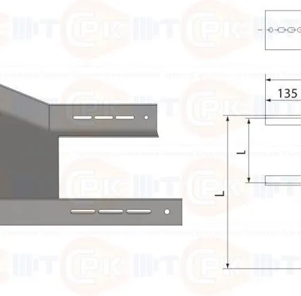 Фото №0 Лоток угловой НЛ У20 УТ2,5 цинк