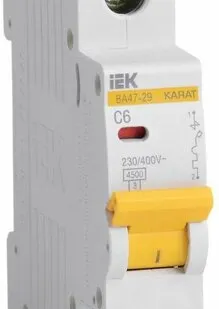 фото Выключатель автоматический модульный 1п C 6А 4.5кА ВА47-29 KARAT IEK MVA20-1-006-C