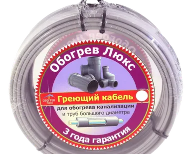 фото Саморегулирующийся греющий кабель для канализации 24 Вт 4м. готовая секция
в