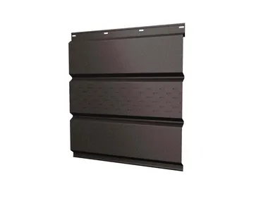 фото Софит металлический центральная перфорация 0,5 Quarzit lite с пленкой RR 32 темно-коричневый