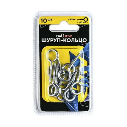 Фото №0 Шуруп-кольцо 3,5х25/40-9 оцинкованный 10шт в блистере Bauhow 89098