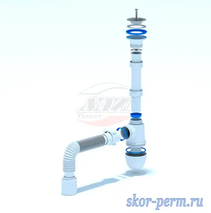 Фото №2 АНИ С1010 Сифон бутылочный 1-1/4*40 с гофр 40/50